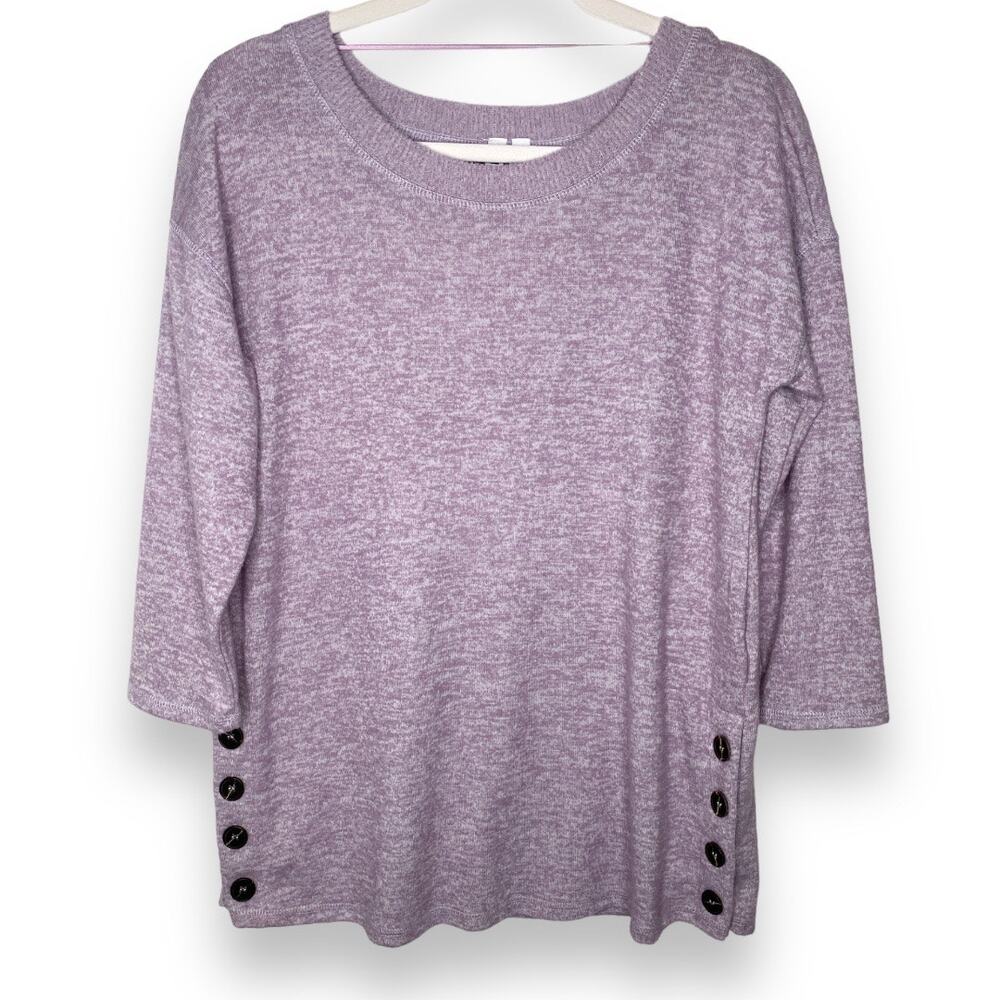 Cable & Gauge Lavender Purple Lightweight Sweater Shirt Size Small